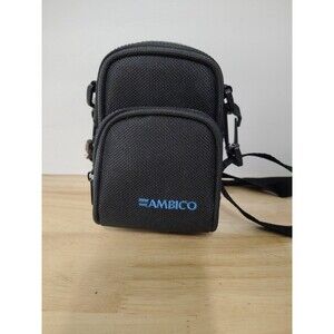 Vintage Canvas Ambico Camera Bag Case Black Shoulder Strap Belt Strap 2 Compartm